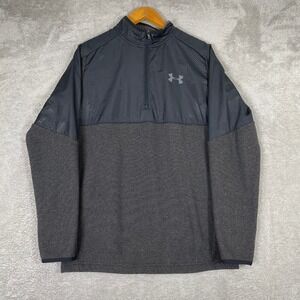 Under Armour Pullover Men Small Gray ColdGear Infrared Quarter Zip Fleece Jacket